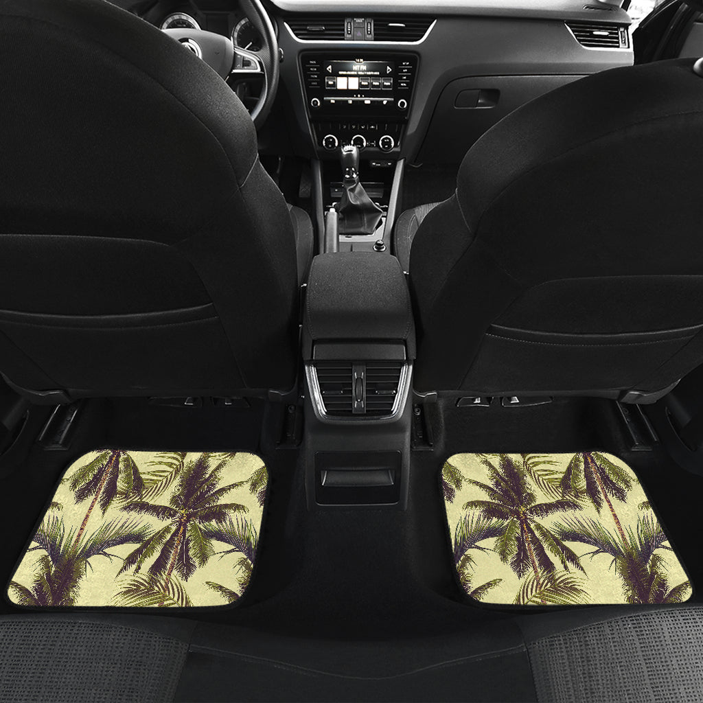 Vintage Palm Tree Pattern Print Front And Back Car Floor Mats/ Front Car Mat