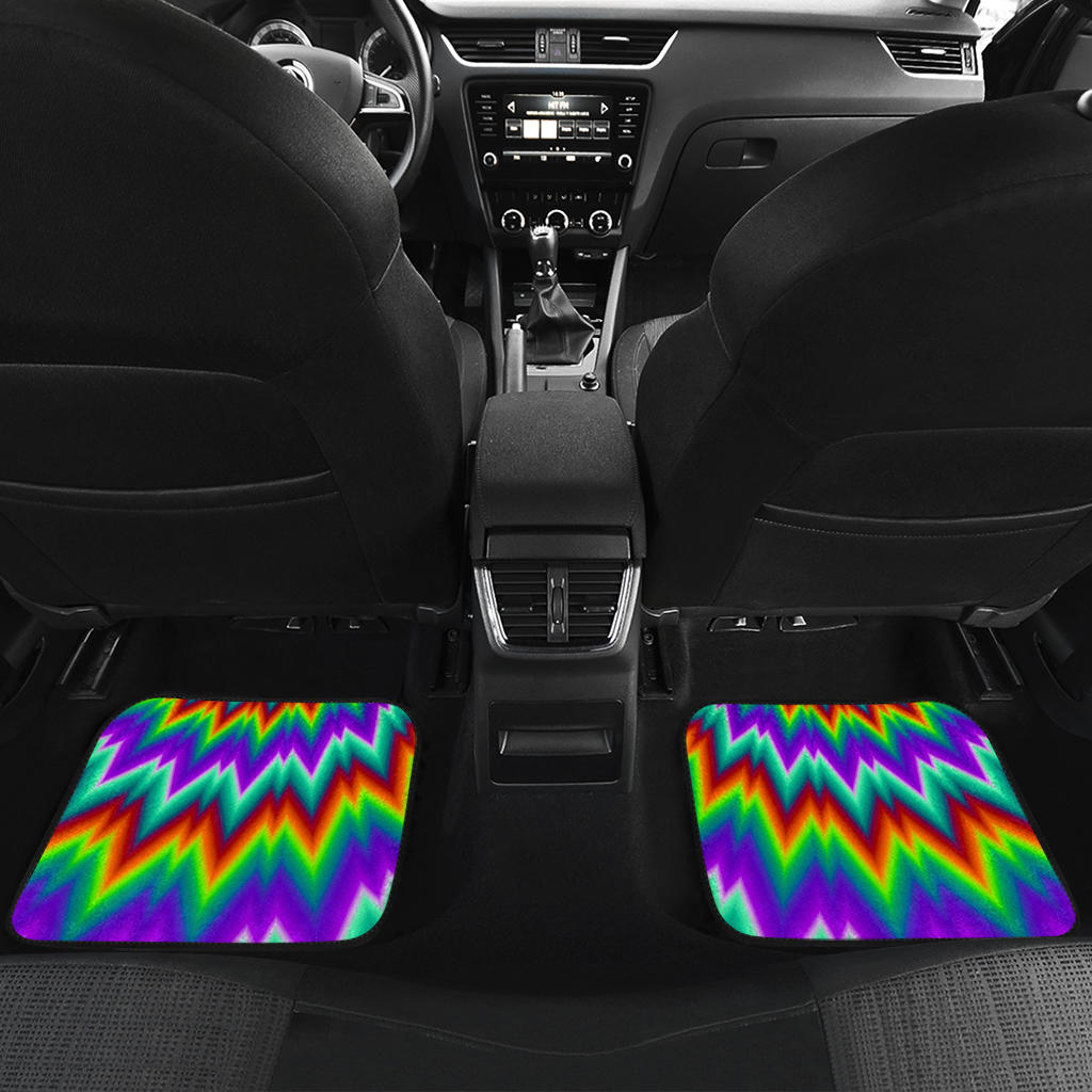 Psychedelic Spiral Optical Illusion Front And Back Car Floor Mats/ Front Car Mat