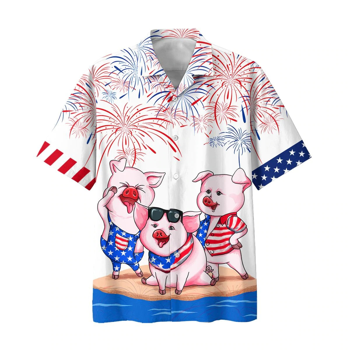 Pig Aloha Full Print Hawaiian Shirt/ Independence Day Hawaii Beach Shirts For Pig Lover/ Pet Lover Hawaii Shirt