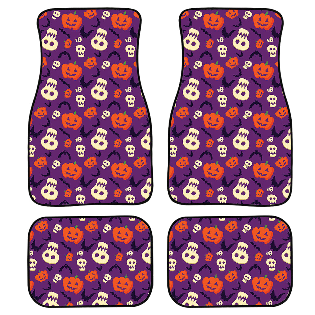 Funny Halloween Pumpkin Pattern Print Front And Back Car Floor Mats/ Front Car Mat
