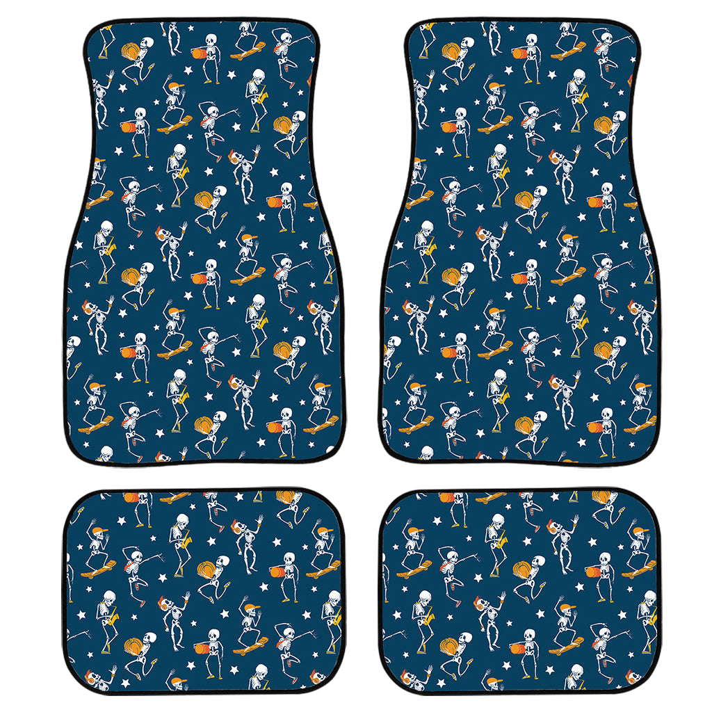 Funny Skeleton Party Pattern Print Front And Back Car Floor Mats/ Front Car Mat