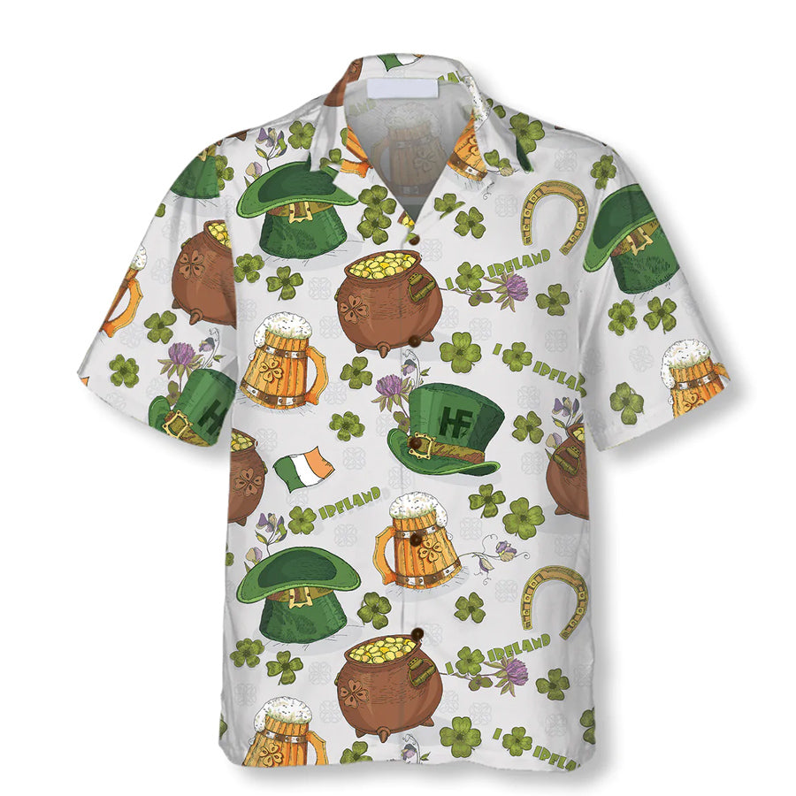 Happy Saint Patrick''s Day Ireland Proud Pattern 2 Hawaiian Shirt