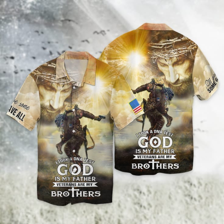 Veteran 3D Full Print Hawaiian Shirt/ Christian Jesus God And Veteran Hawaiian Shirts