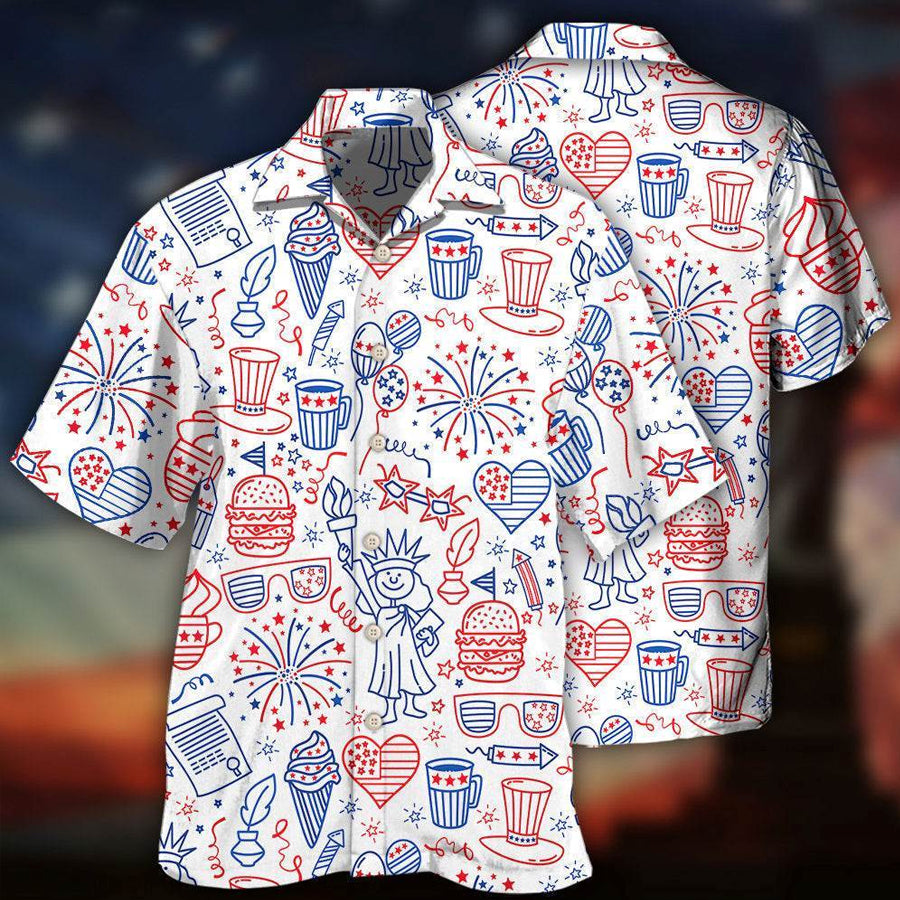 America Independence Day Fourth Of July Cool Art Hawaiian Shirt