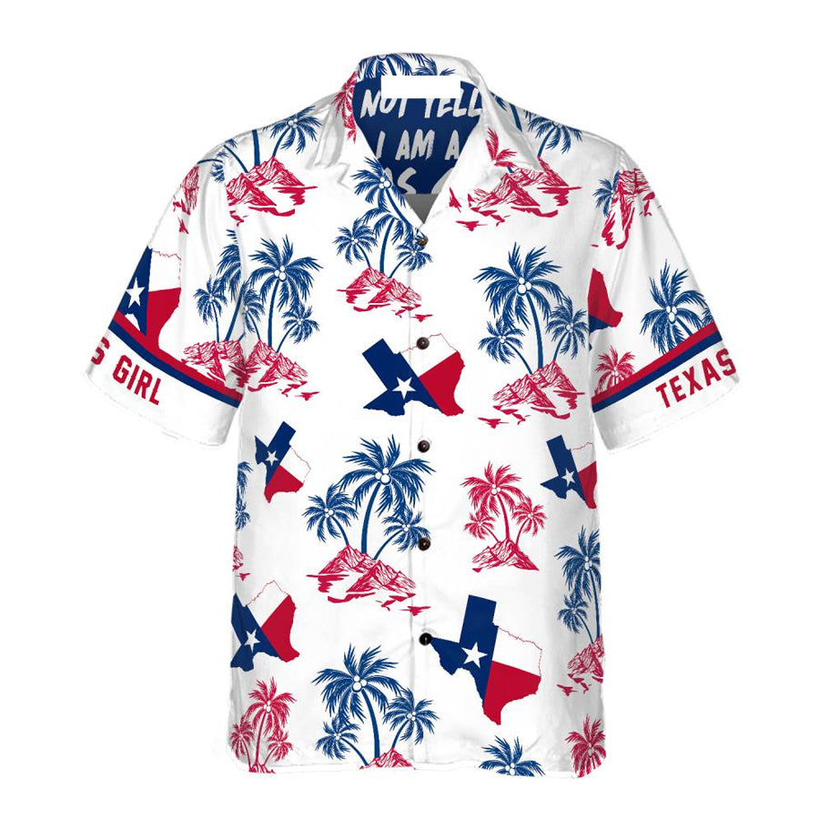 Texas Flag And Palm Tree Pattern Texas Girl Shirt/ Patriotic Texas Hawaiian Shirt For Men And Women/ Proud Texas Shirt