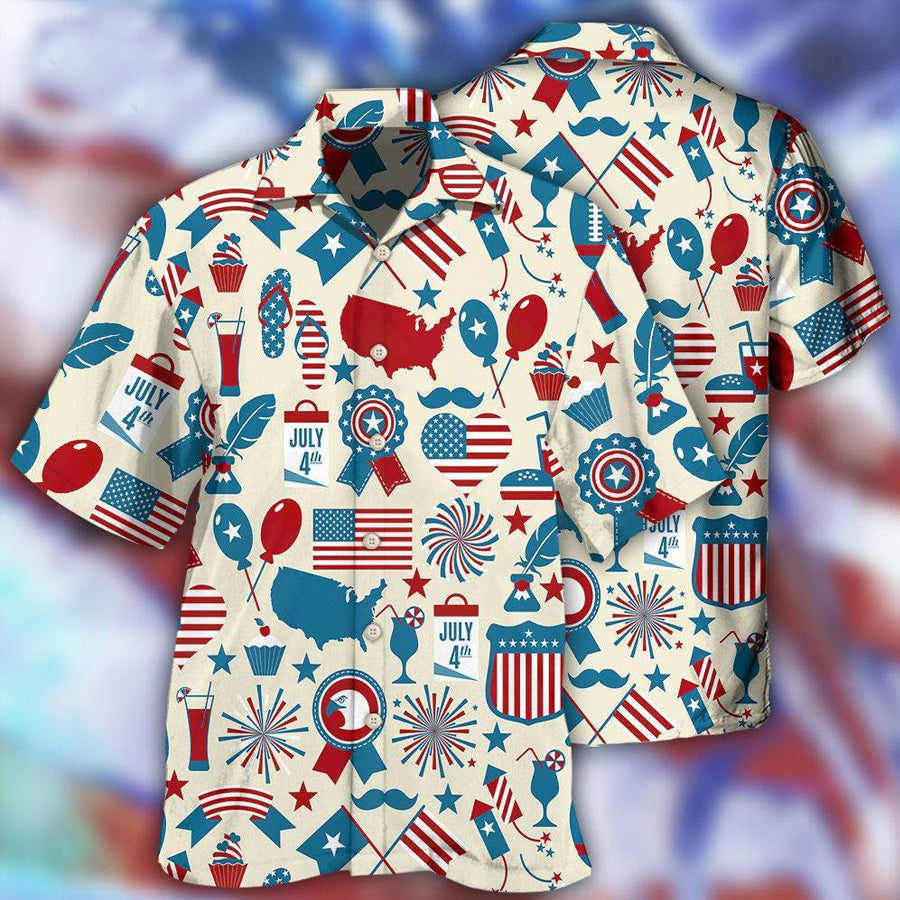 America Independence Day Fourth Of July Independence Day Symbols Hawaiian Shirt