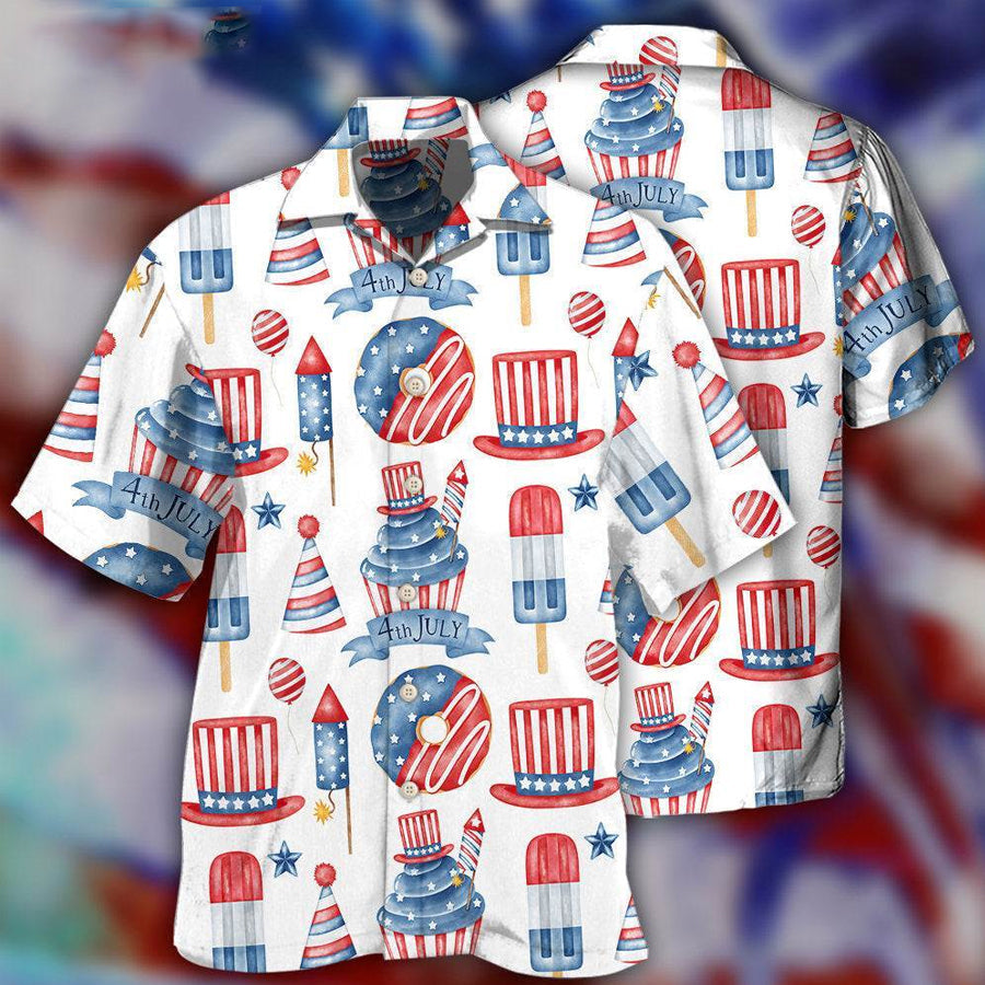 America Independence Day Basic Art Style Hawaiian Shirt
