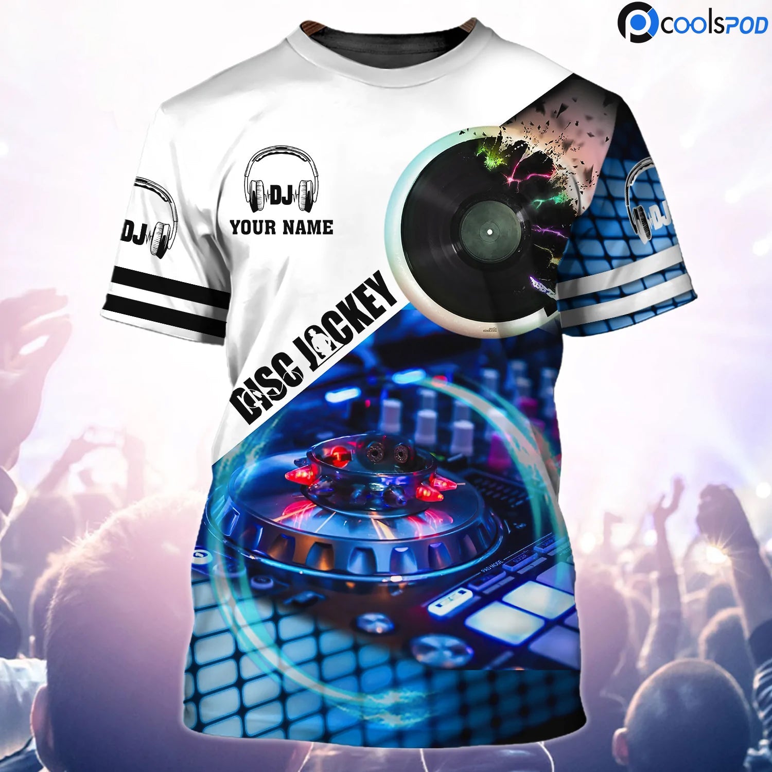DJ Shirt Men Women/ 3D Print Tee Shirt For Disc Jockey Men Women/ Custom DJ Tee 3D