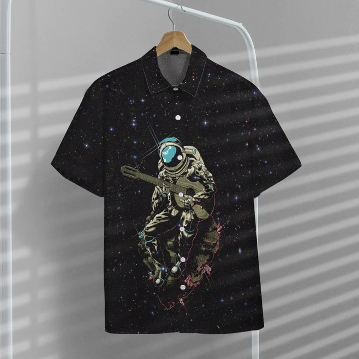 3D Astronaut Playing The Guitar Custom Hawaiian Shirt