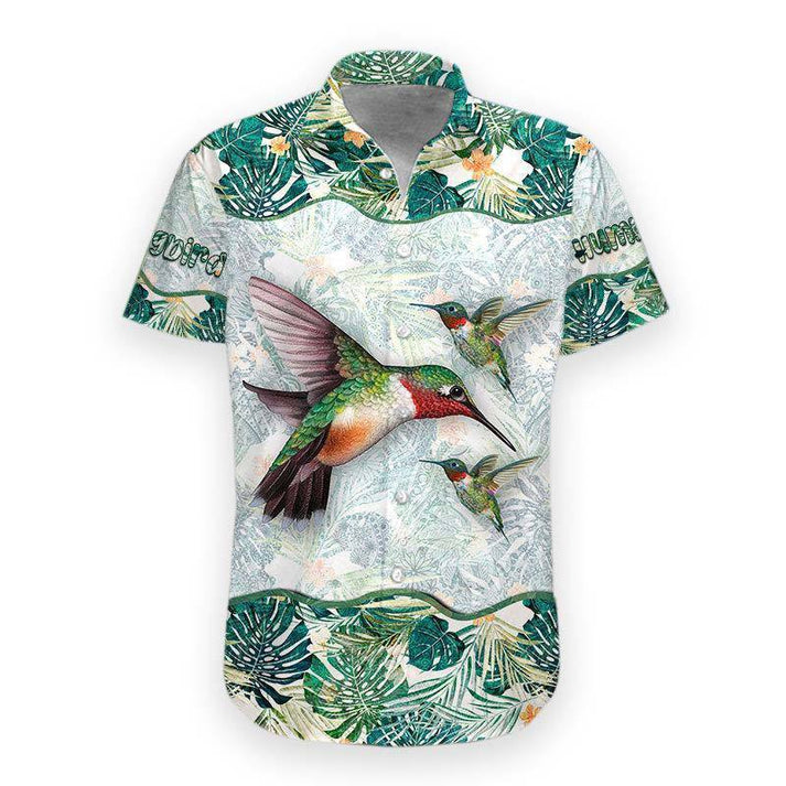 3D Hummingbird Hawaii Shirt/ Hawaiian Shirts for Men Short Sleeve Aloha Beach Shirt