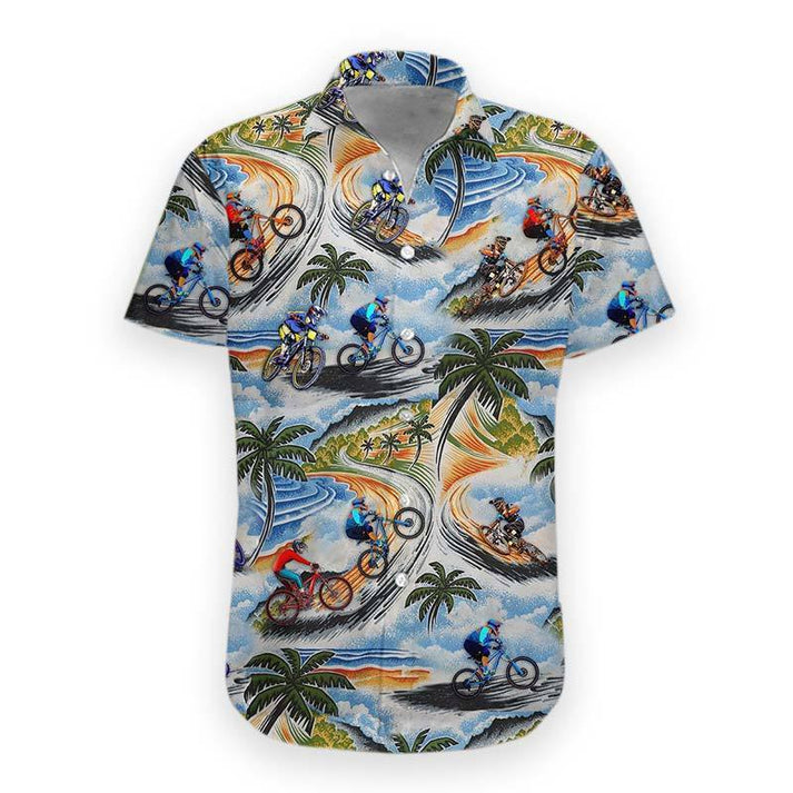 Lovelypod -  3D Mountain Biking Hawaiian Shirt for men and women