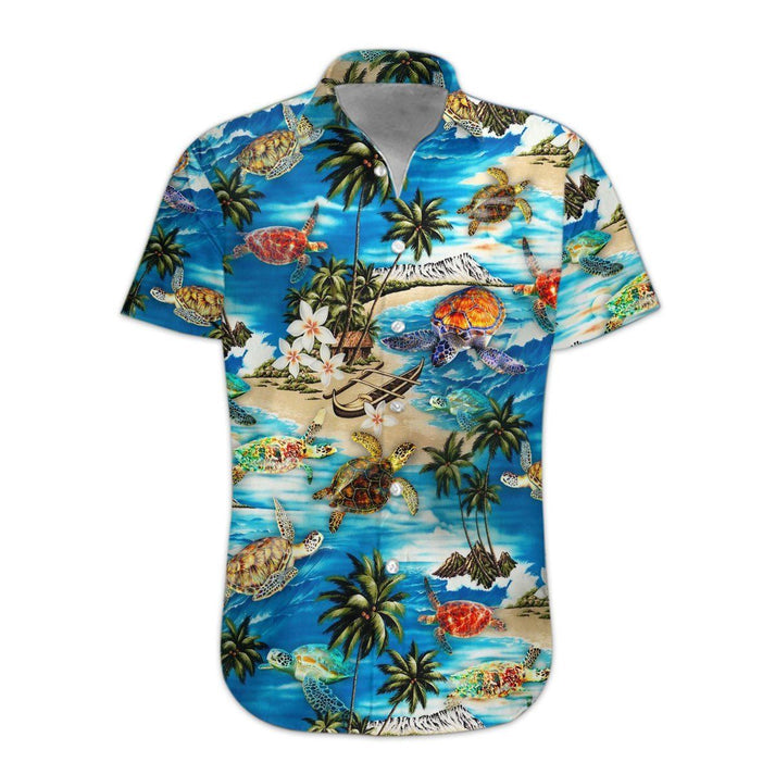 3D Sea Turtle Hawaii Shirt/ Hawaiian Shirts for Men Short Sleeve Aloha Beach Shirt
