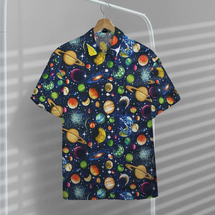 3D Solar System Custom Hawaii Shirt for men and women