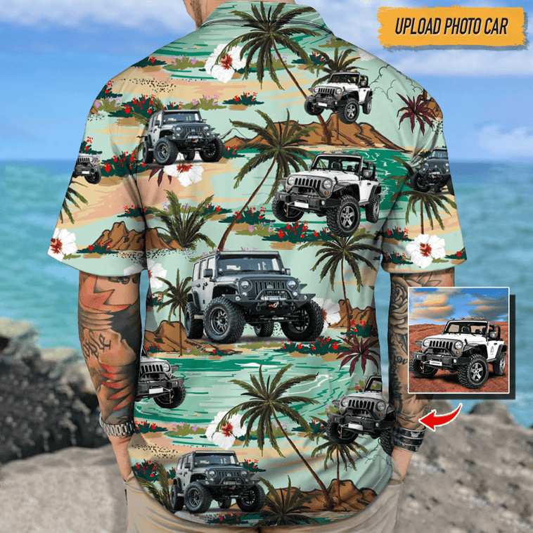 Custom Photo Car Photo Hawaiian Shirt/ Summer Gift for Car Lover/ Hawaiian shirt for Men/ Women