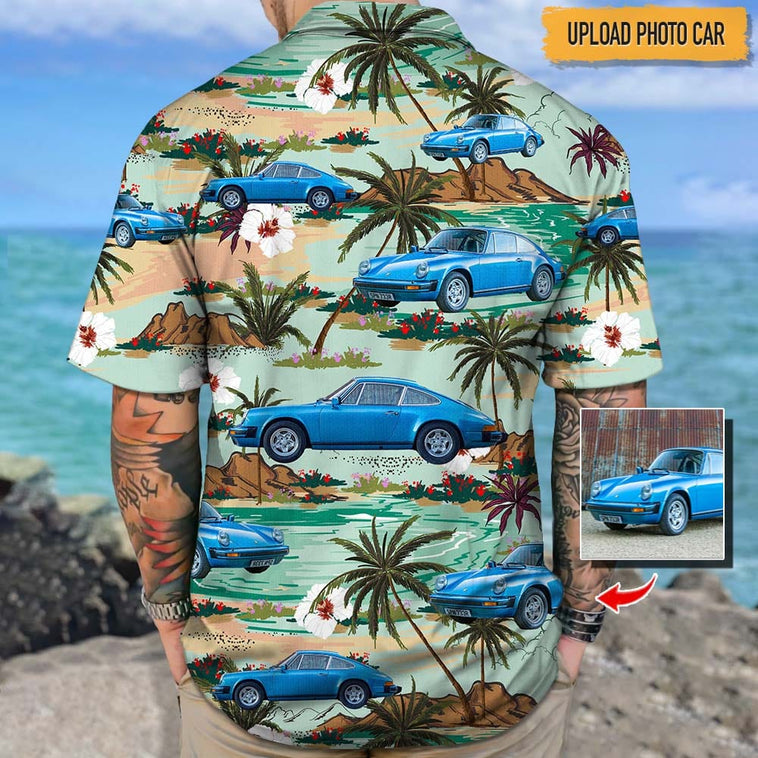 Custom Photo Car Photo Hawaiian Shirt/ Summer Gift for Car Lover/ Hawaiian shirt for Men/ Women