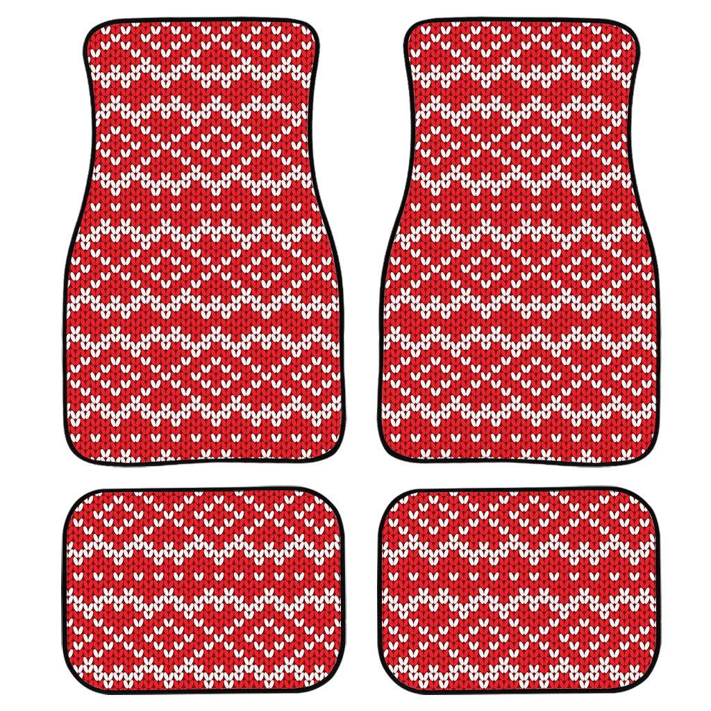 Geometric Knitted Pattern Print Front And Back Car Floor Mats/ Front Car Mat