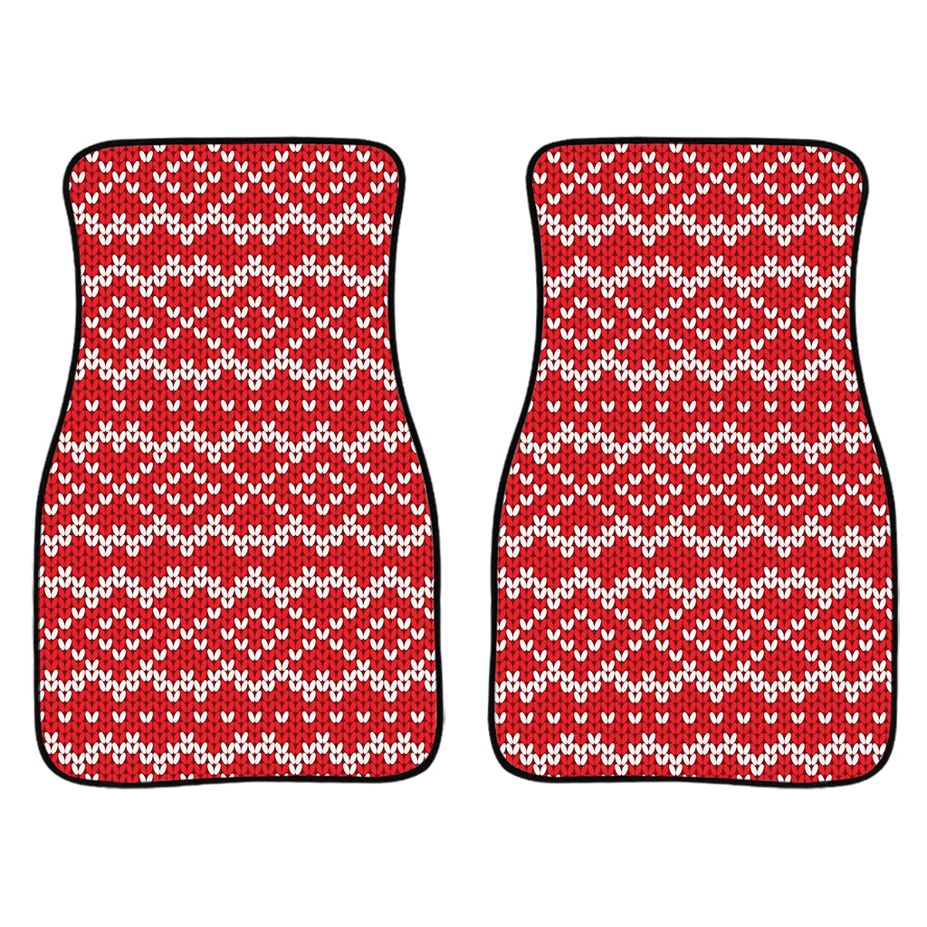 Geometric Knitted Pattern Print Front And Back Car Floor Mats/ Front Car Mat