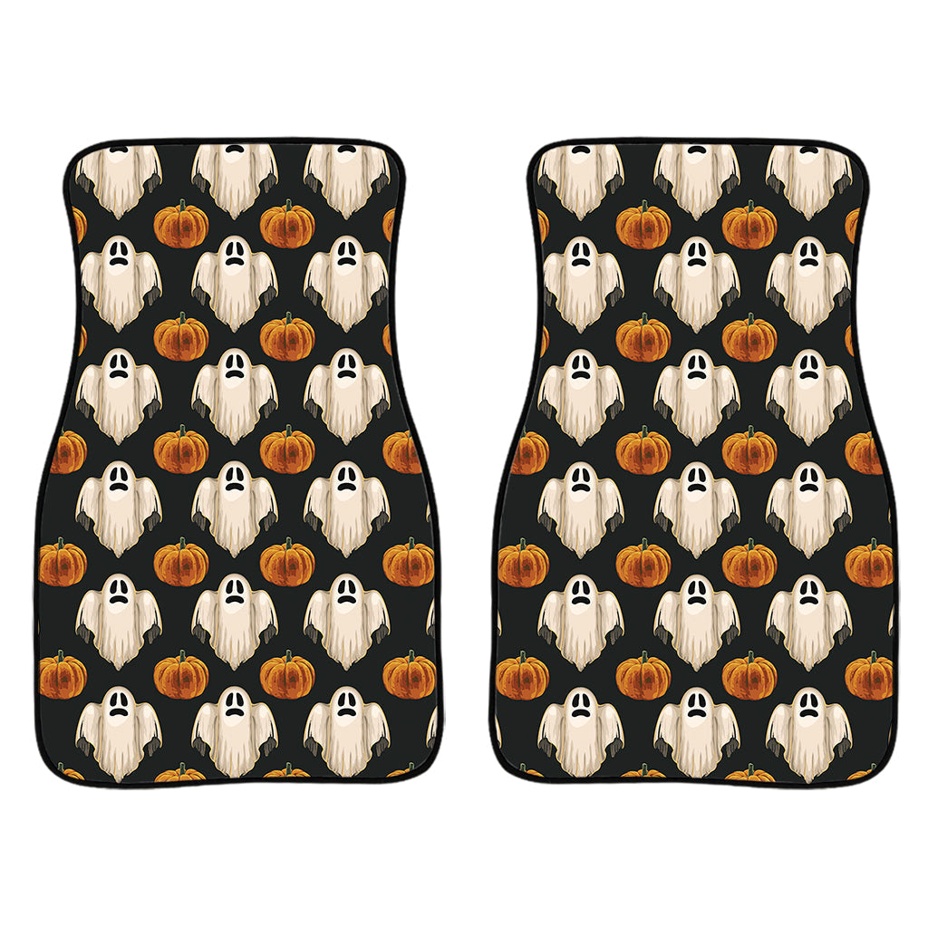 Ghost And Pumpkin Pattern Print Front And Back Car Floor Mats/ Front Car Mat