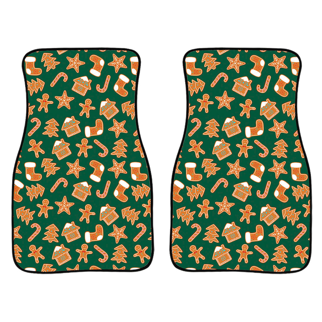 Gingerbread Cookies Pattern Print Front And Back Car Floor Mats/ Front Car Mat