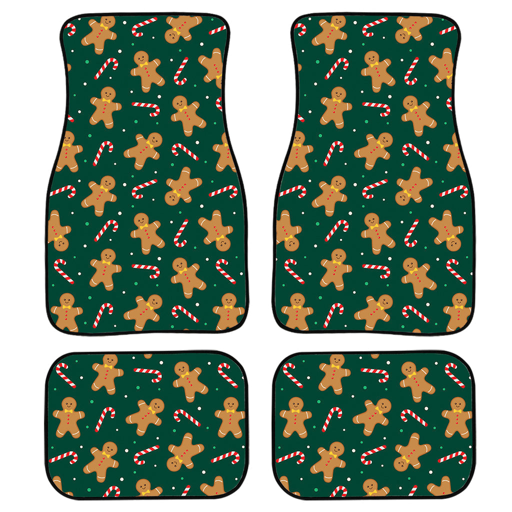 Gingerbread Man Cookies Pattern Print Front And Back Car Floor Mats/ Front Car Mat