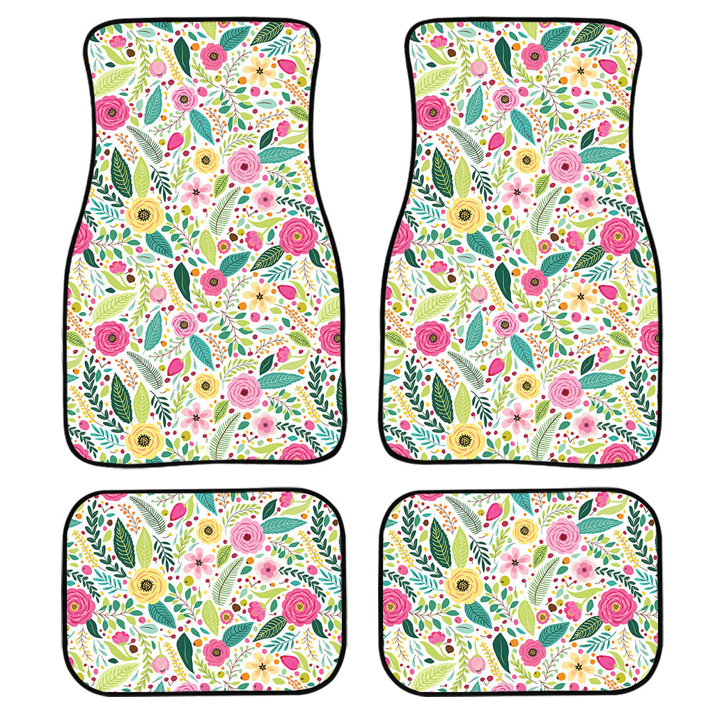 Girly Spring Flower Pattern Print Front And Back Car Floor Mats/ Front Car Mat
