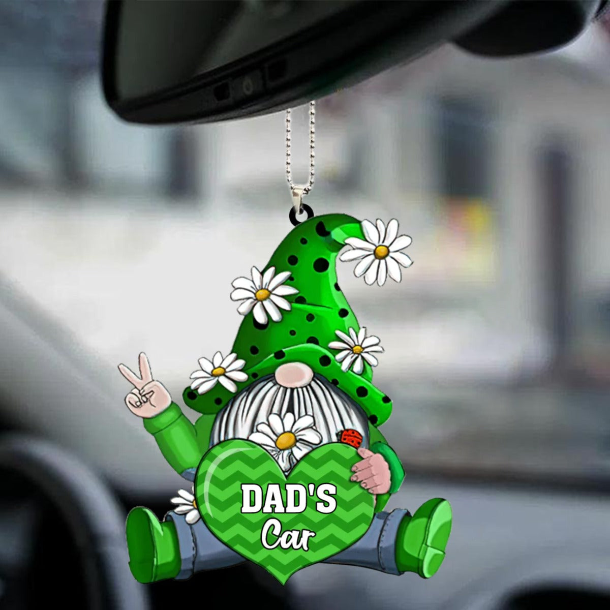 Personalized Shaped Car Acrylic Car Hanging Ornament Gnomes With Hearts Ornaments Interior Car