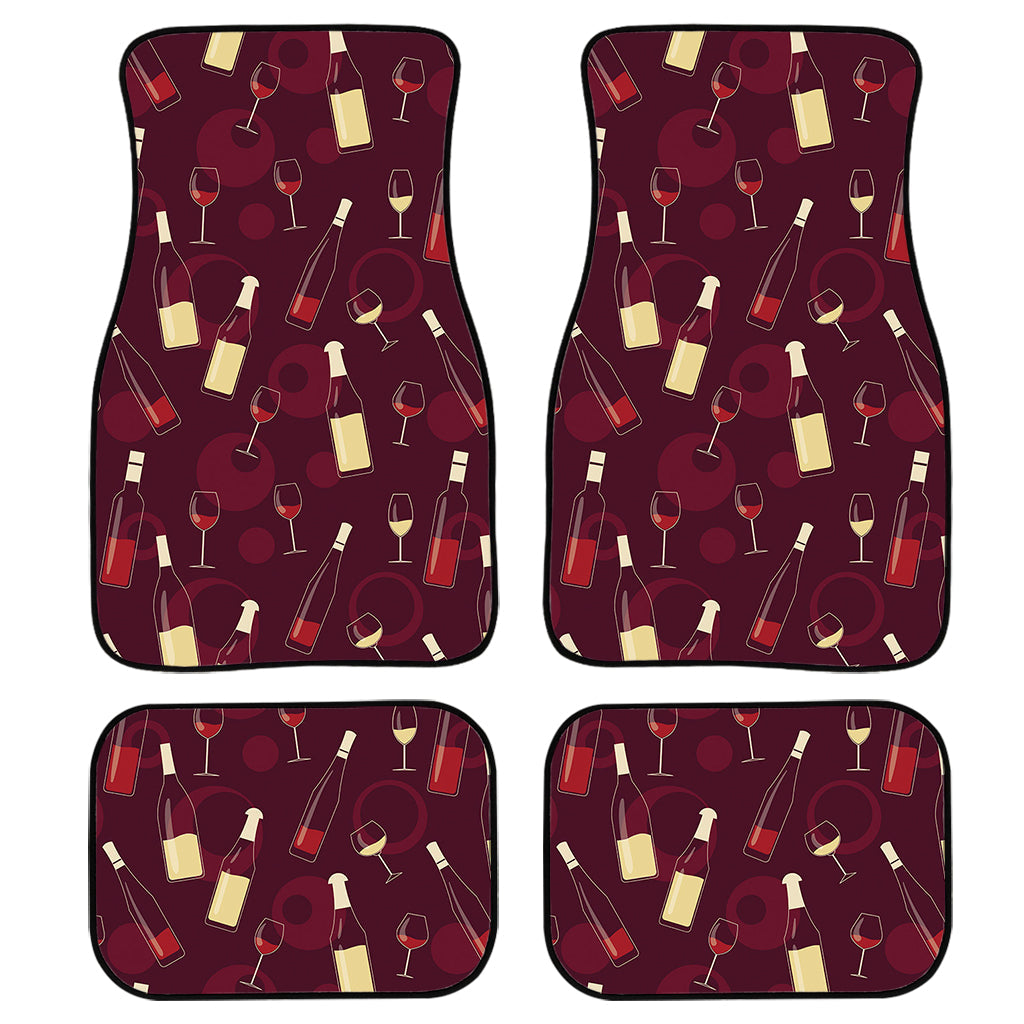Glasses And Bottles Of Wine Print Front And Back Car Floor Mats/ Front Car Mat