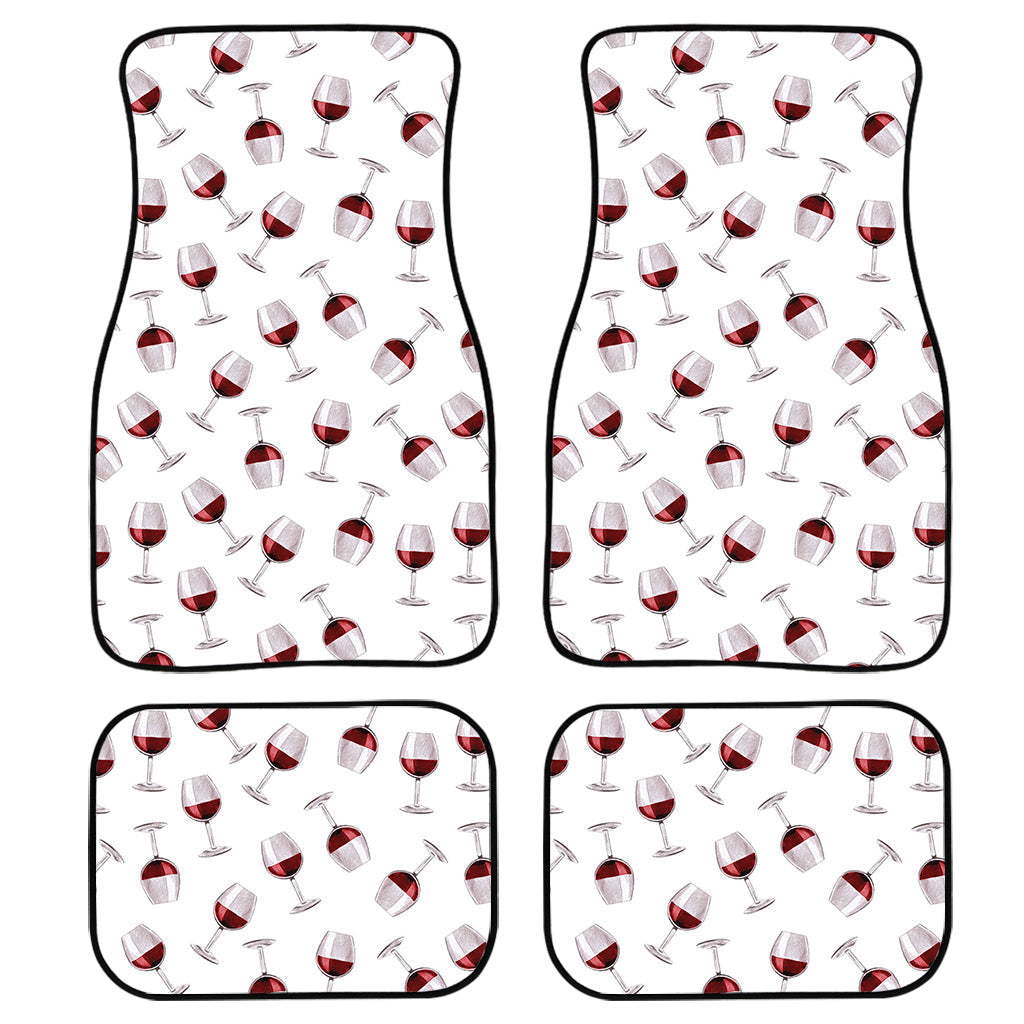 Glasses Of Wine Pattern Print Front And Back Car Floor Mats/ Front Car Mat