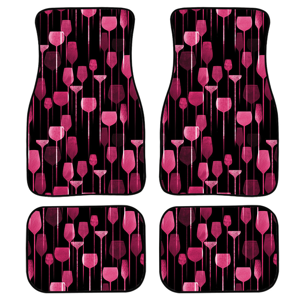 Glasses Of Wine Print Front And Back Car Floor Mats/ Front Car Mat