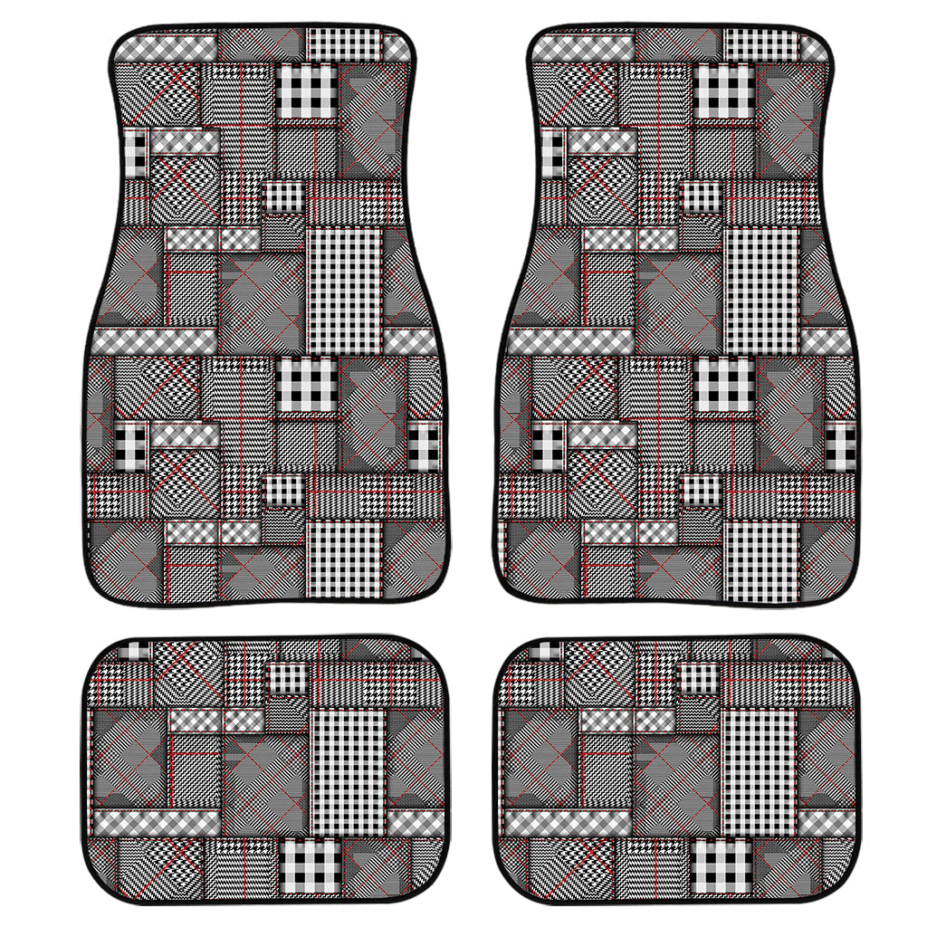 Glen Plaid Patchwork Pattern Print Front And Back Car Floor Mats/ Front Car Mat
