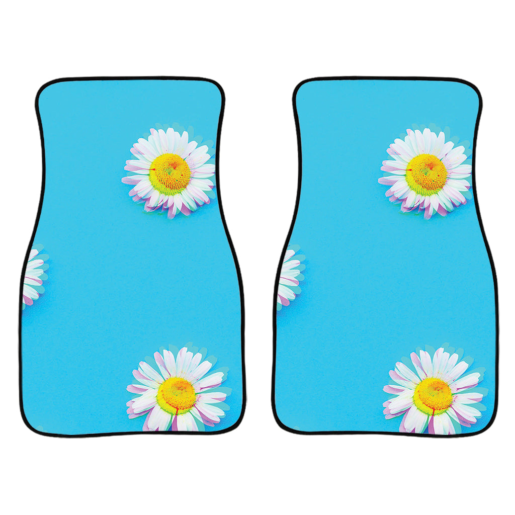 Glitch Daisy Flower Print Front And Back Car Floor Mats/ Front Car Mat
