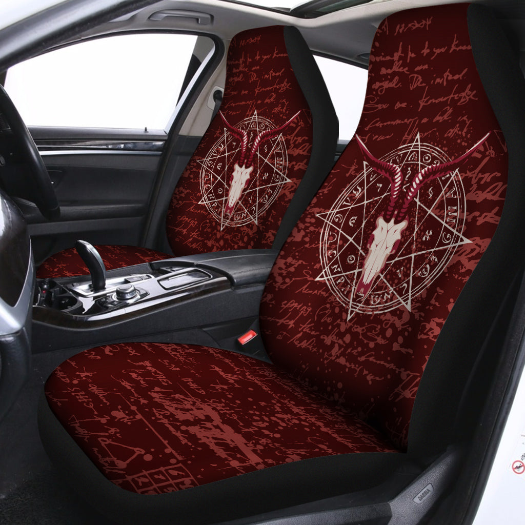 Goat Skull Pentagram Print Universal Fit Car Seat Covers