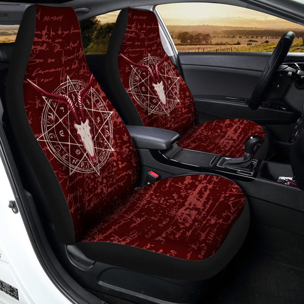 Goat Skull Pentagram Print Universal Fit Car Seat Covers