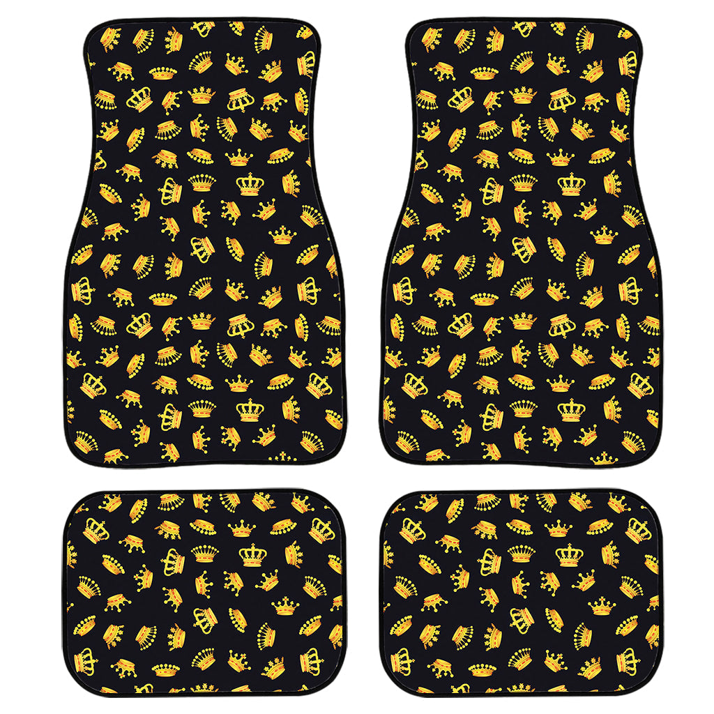 Gold Crown Pattern Print Front And Back Car Floor Mats/ Front Car Mat