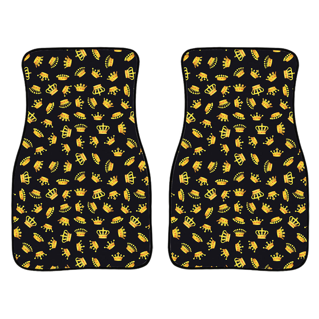 Gold Crown Pattern Print Front And Back Car Floor Mats/ Front Car Mat