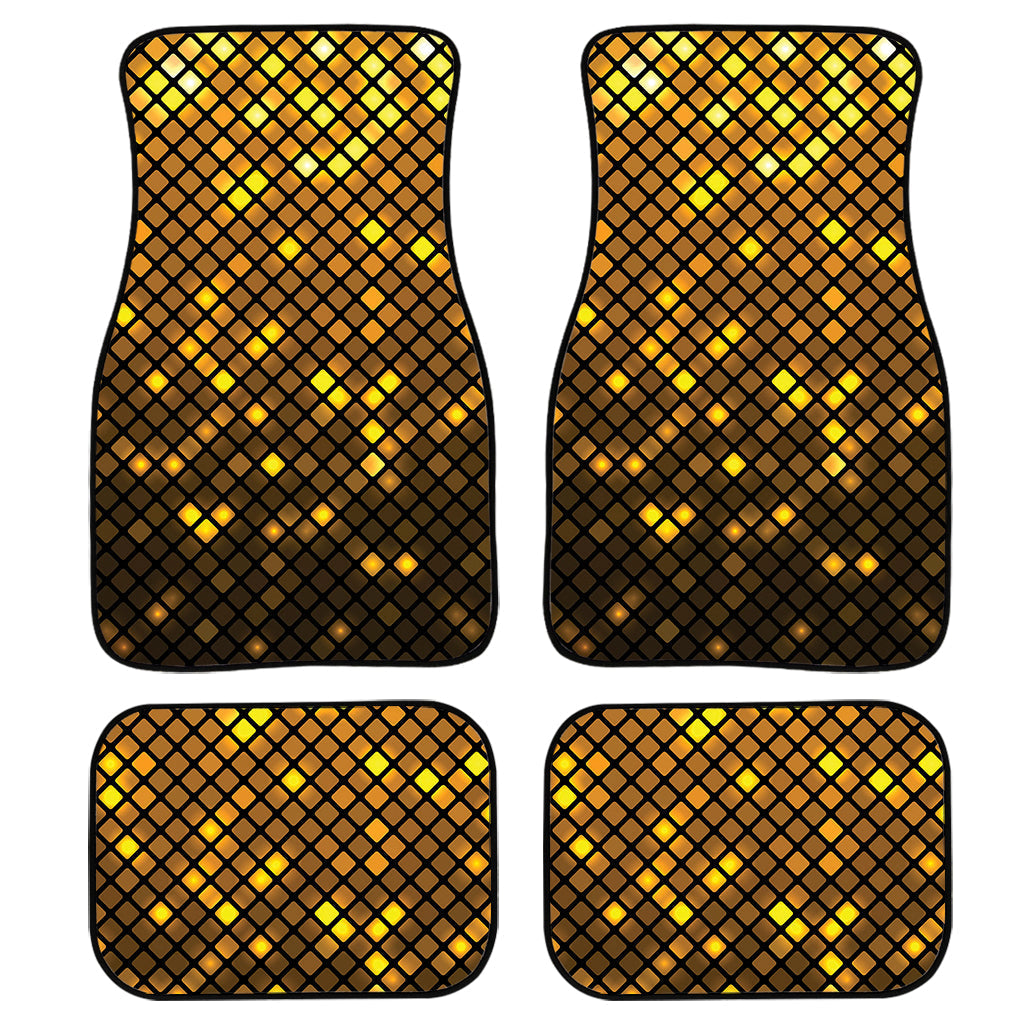 Gold Disco Lights Pattern Print Front And Back Car Floor Mats/ Front Car Mat