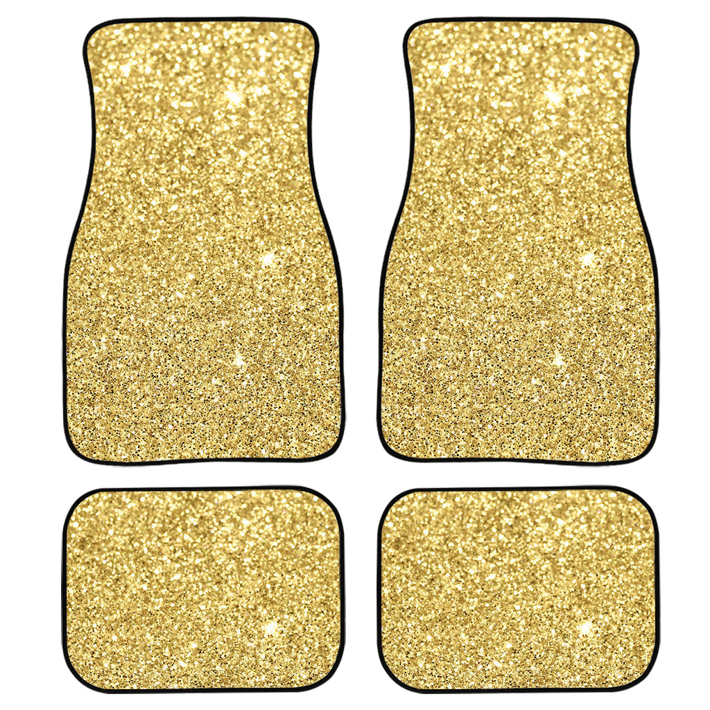 Gold Glitter Texture Print Front And Back Car Floor Mats/ Front Car Mat