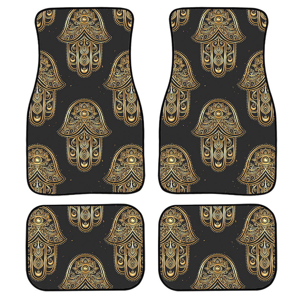 Gold Hamsa Pattern Print Front And Back Car Floor Mats/ Front Car Mat