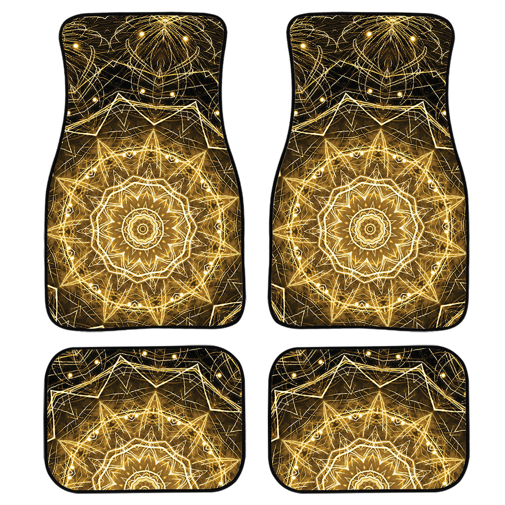 Gold Kaleidoscope Print Front And Back Car Floor Mats/ Front Car Mat