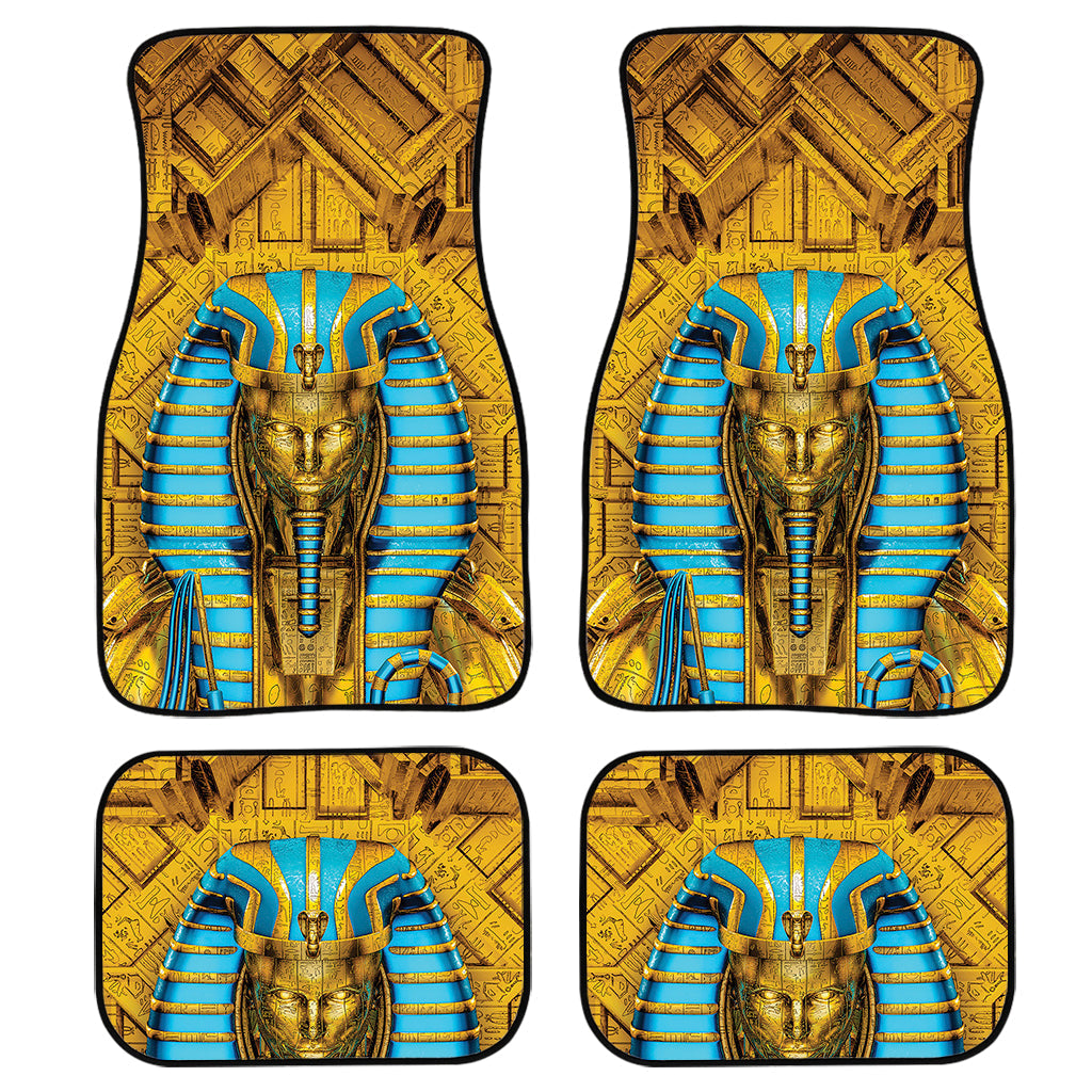 Golden Egyptian Pharaoh Print Front And Back Car Floor Mats/ Front Car Mat