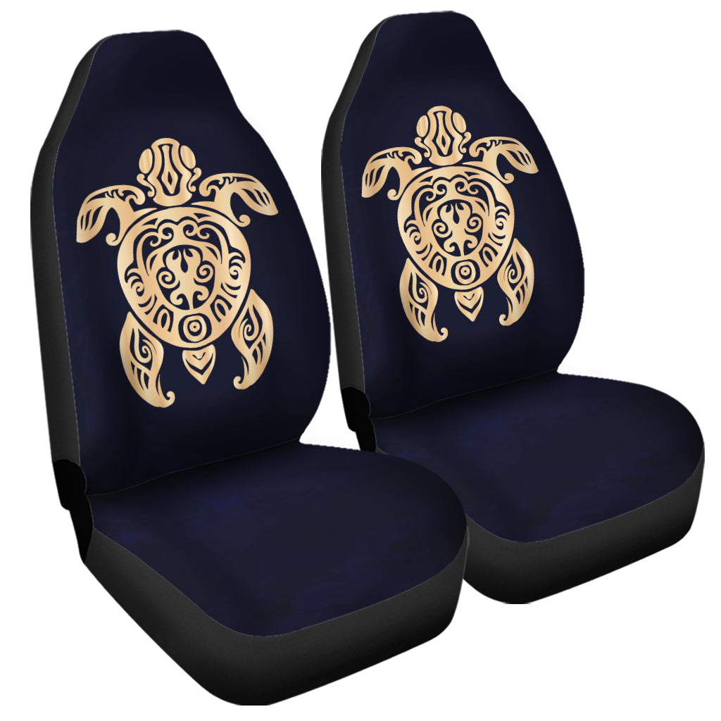 Golden Tribal Sea Turtle Print Universal Fit Car Seat Covers