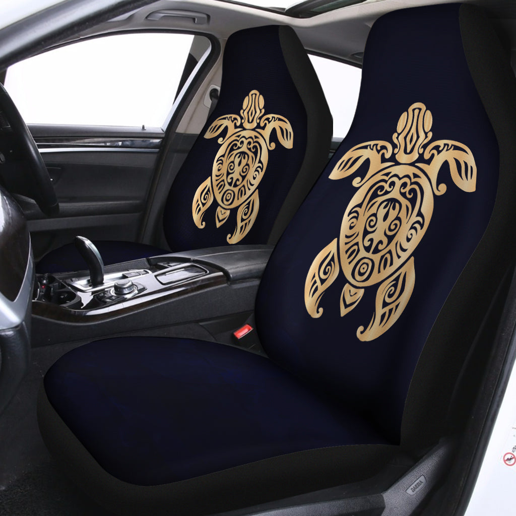 Golden Tribal Sea Turtle Print Universal Fit Car Seat Covers
