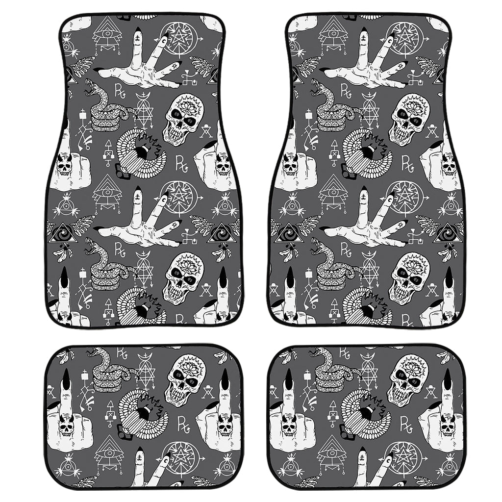 Gothic Wicca Curse Print Front And Back Car Floor Mats/ Front Car Mat