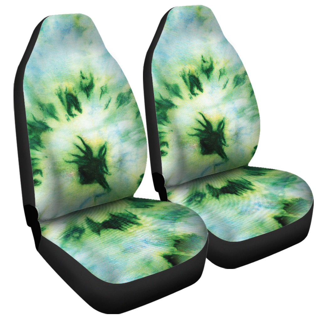 Green And Black Acid Wash Tie Dye Print Universal Fit Car Seat Covers