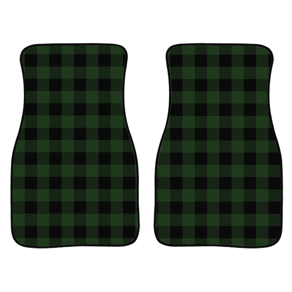 Green And Black Buffalo Plaid Print Front And Back Car Floor Mats/ Front Car Mat