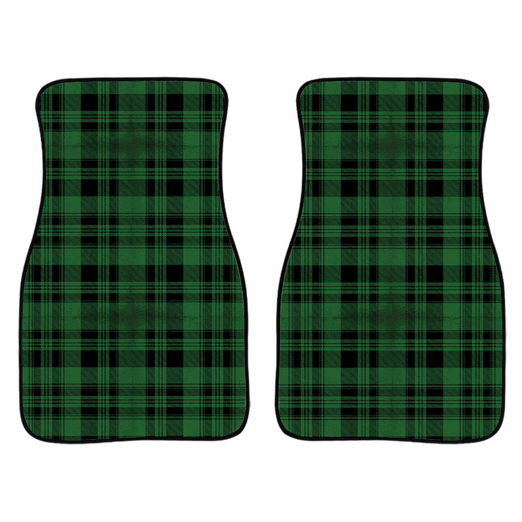 Green And Black Tartan Pattern Print Front And Back Car Floor Mats/ Front Car Mat