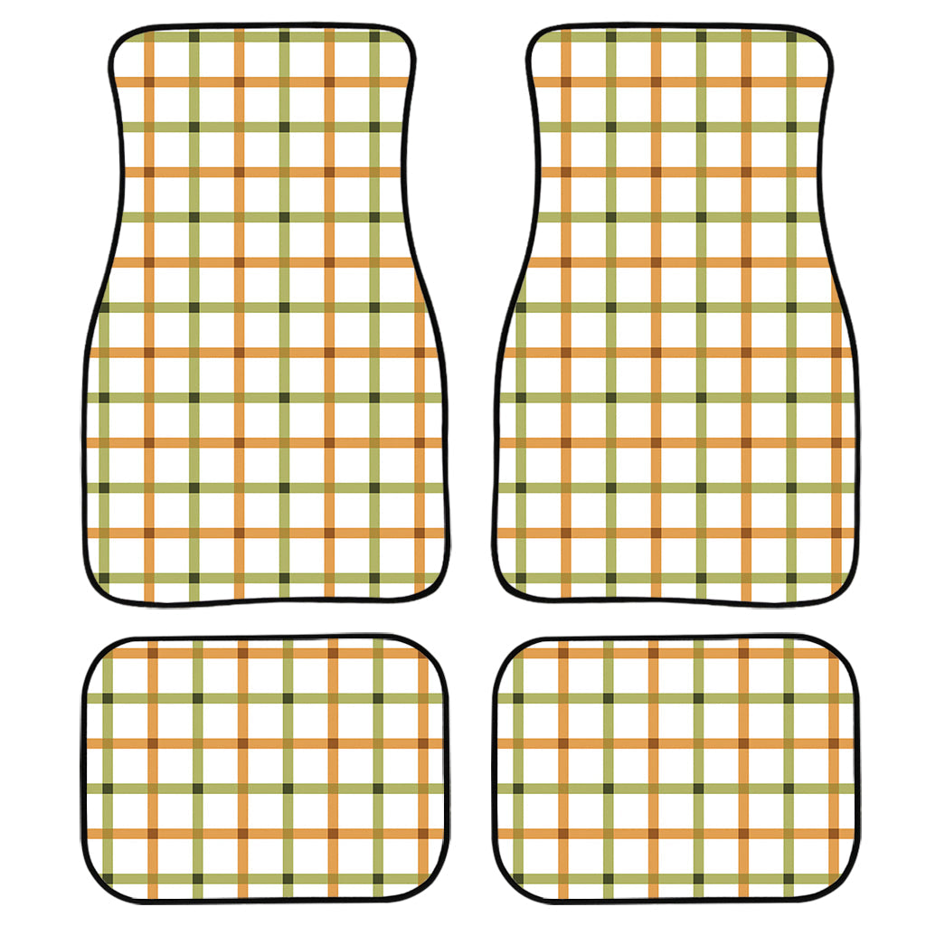 Green And Orange Tattersall Print Front And Back Car Floor Mats/ Front Car Mat