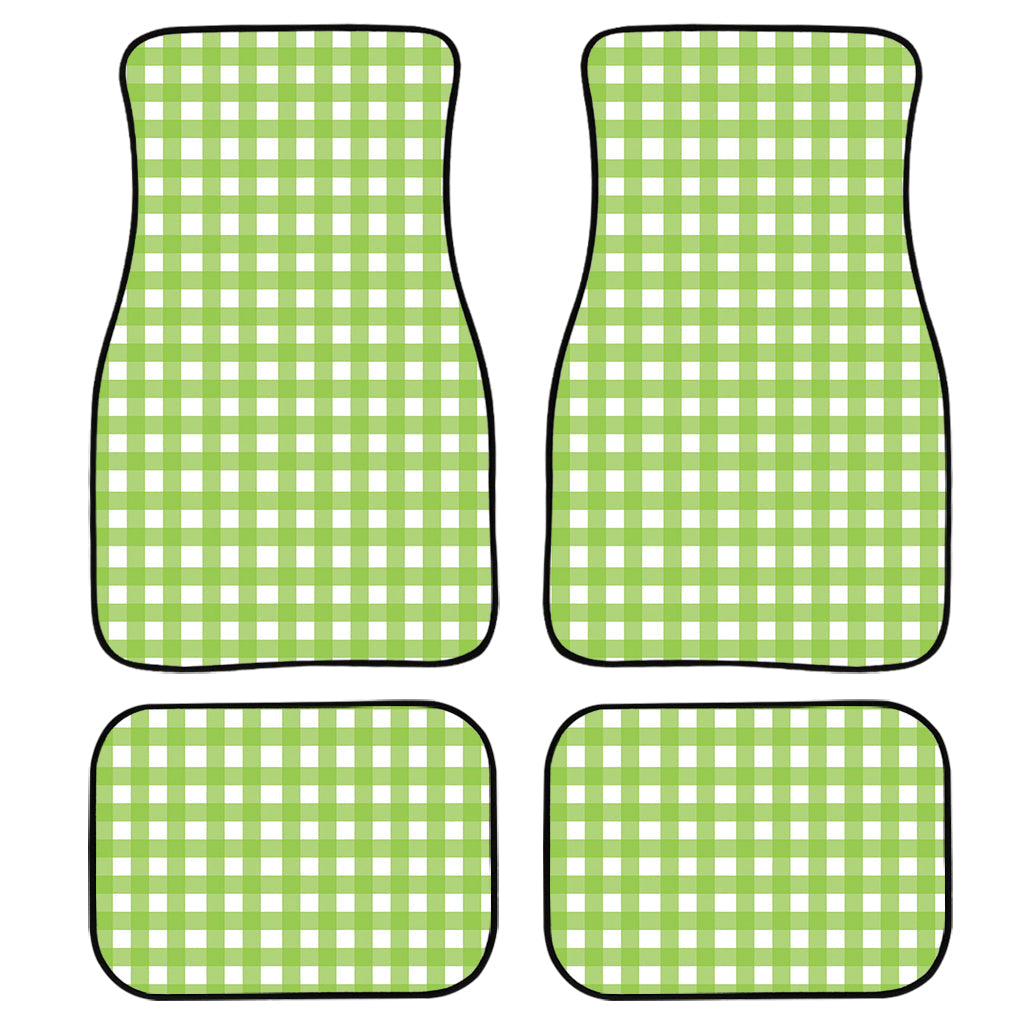 Green And White Check Pattern Print Front And Back Car Floor Mats/ Front Car Mat