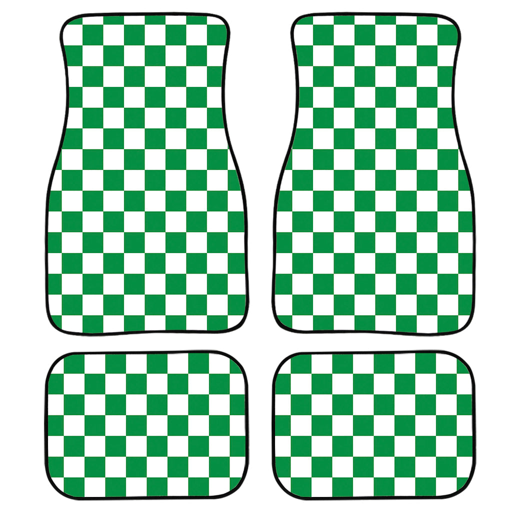 Green And White Checkered Pattern Print Front And Back Car Floor Mats/ Front Car Mat