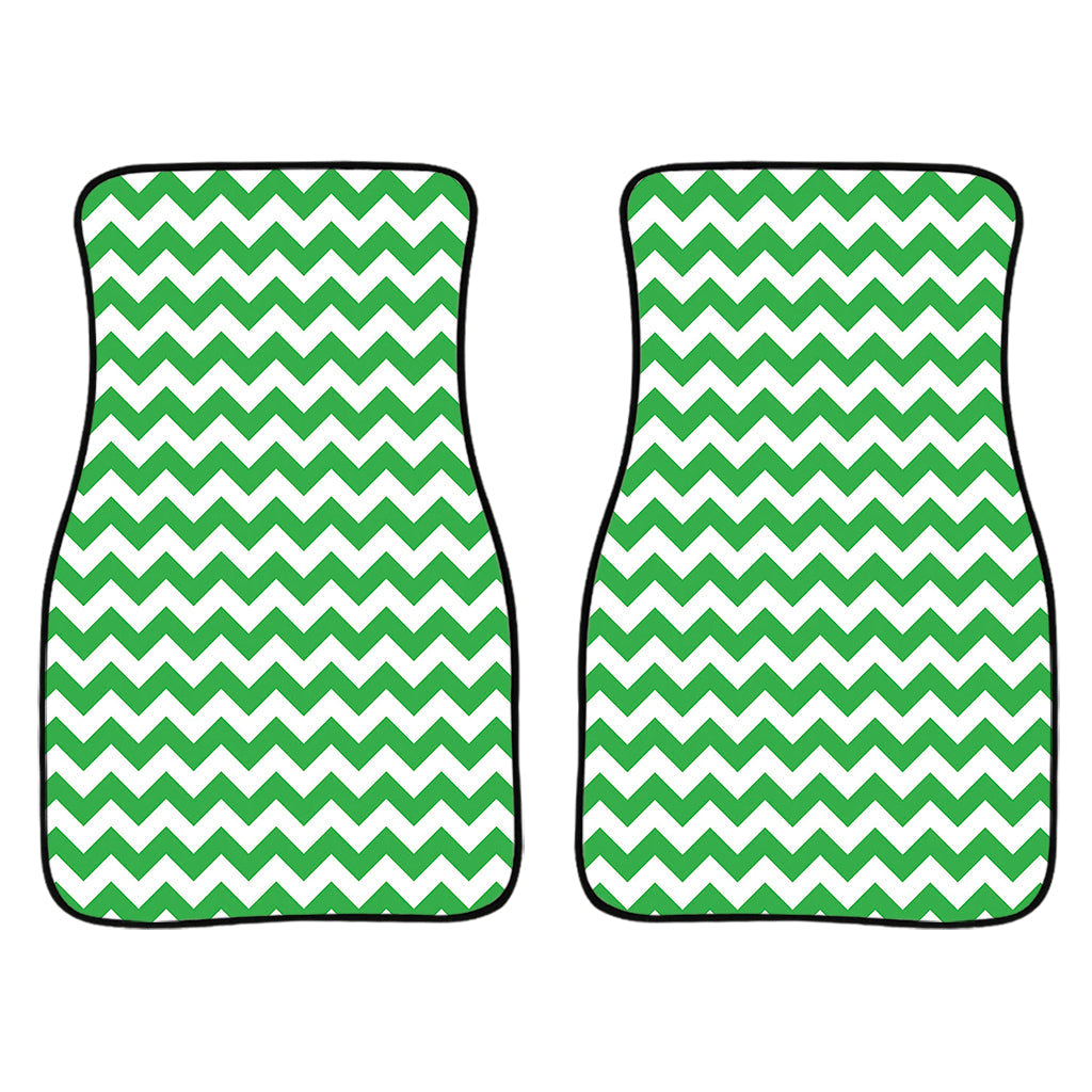 Green And White Chevron Pattern Print Front And Back Car Floor Mats/ Front Car Mat